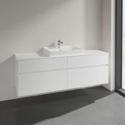 Villeroy & boch collaro servantskap 160 for servant midt 60 cm m/4 skuffer hvit matt