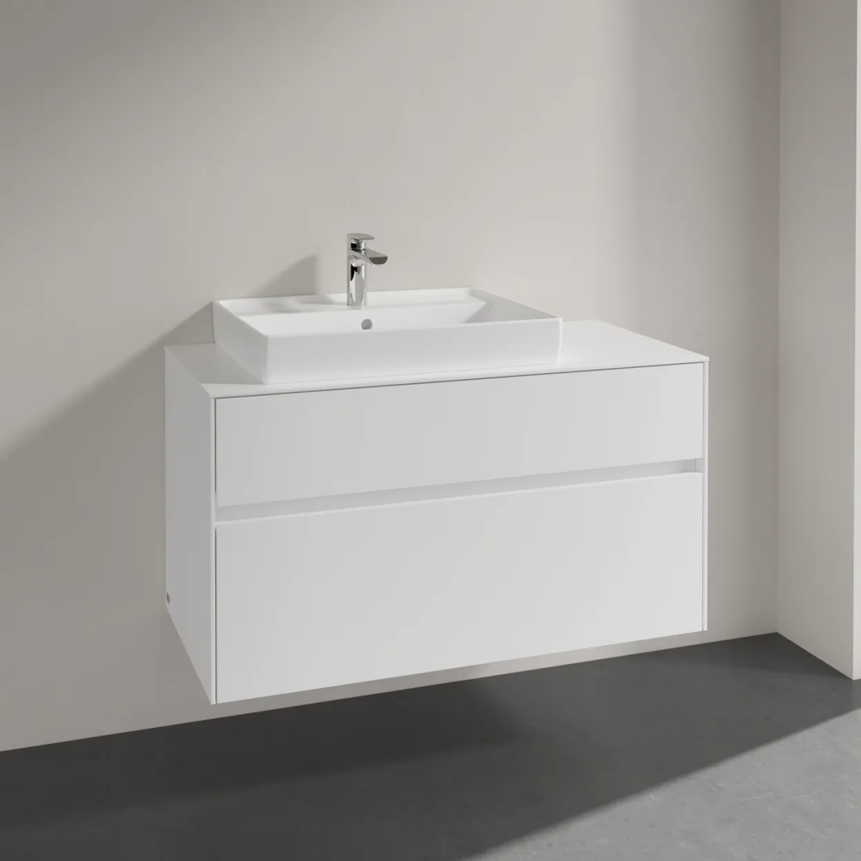 Villeroy & boch collaro servantskap 100 for servant venstre 60 cm m/2 skuffer hvit matt