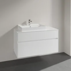 Villeroy & boch collaro servantskap 100 for servant venstre 60 cm m/2 skuffer hvit høyglans
