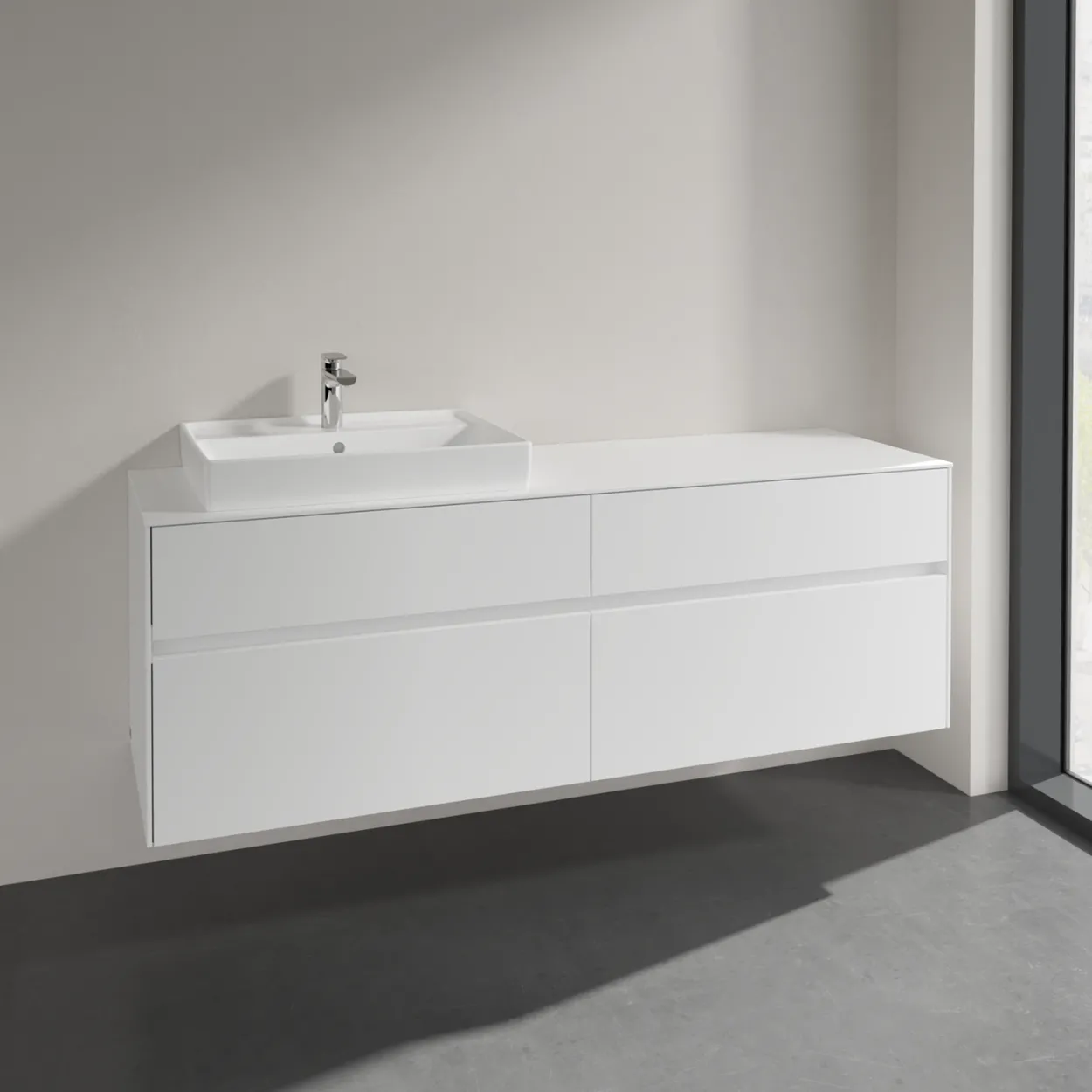 Villeroy & boch collaro servantskap 160 for servant venstre 60 cm m/4 skuffer hvit matt