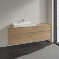 Villeroy & boch collaro servantskap 160 for servant venstre 80 cm, 4 skuffer nordisk eik