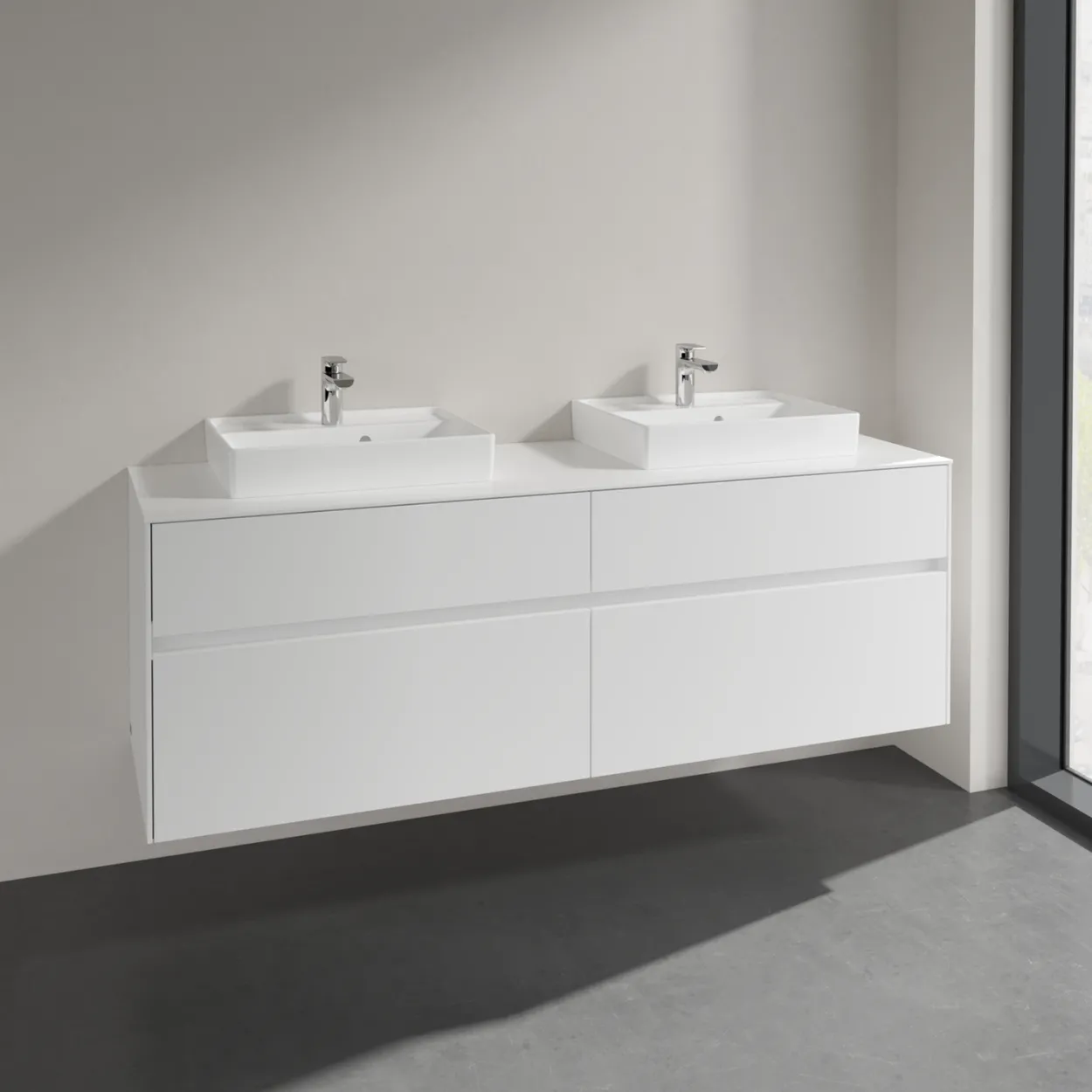 Villeroy & boch collaro servantskap 160 for 2stk servant 50 cm m/4 skuffer hvit matt