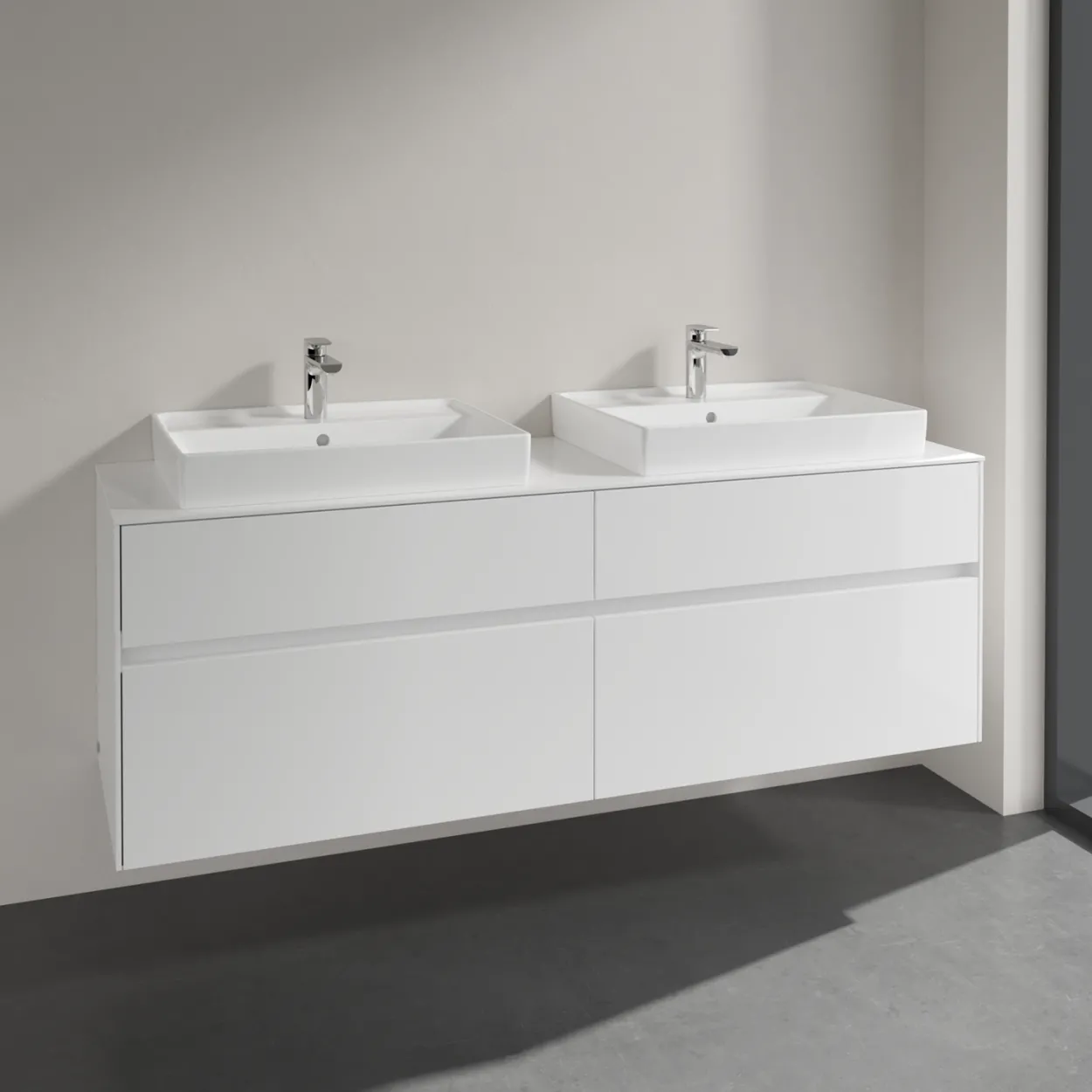 Villeroy & boch collaro servantskap 160 for 2stk servant 60 cm m/4 skuffer hvit høyglans