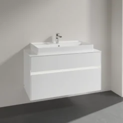 Villeroy & boch collaro servantskap 100 m/lys for servant midt 80 cm m/2 skuffer hvit høyglans