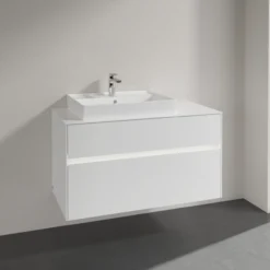 Villeroy & boch collaro servantskap 100 m/lys for servant venstre 60 cm m/2 skuffer hvit høyglans