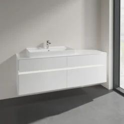 Villeroy & boch collaro servantskap 160 m/lys for servant venstre 80 cm 4 skuffer hvit høyglans