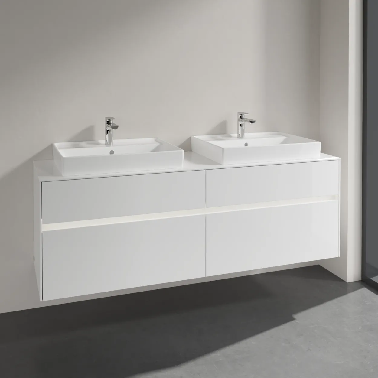 Villeroy & boch collaro servantskap 160 m/lys for 2stk servant 60 cm m/4 skuffer hvit høyglans