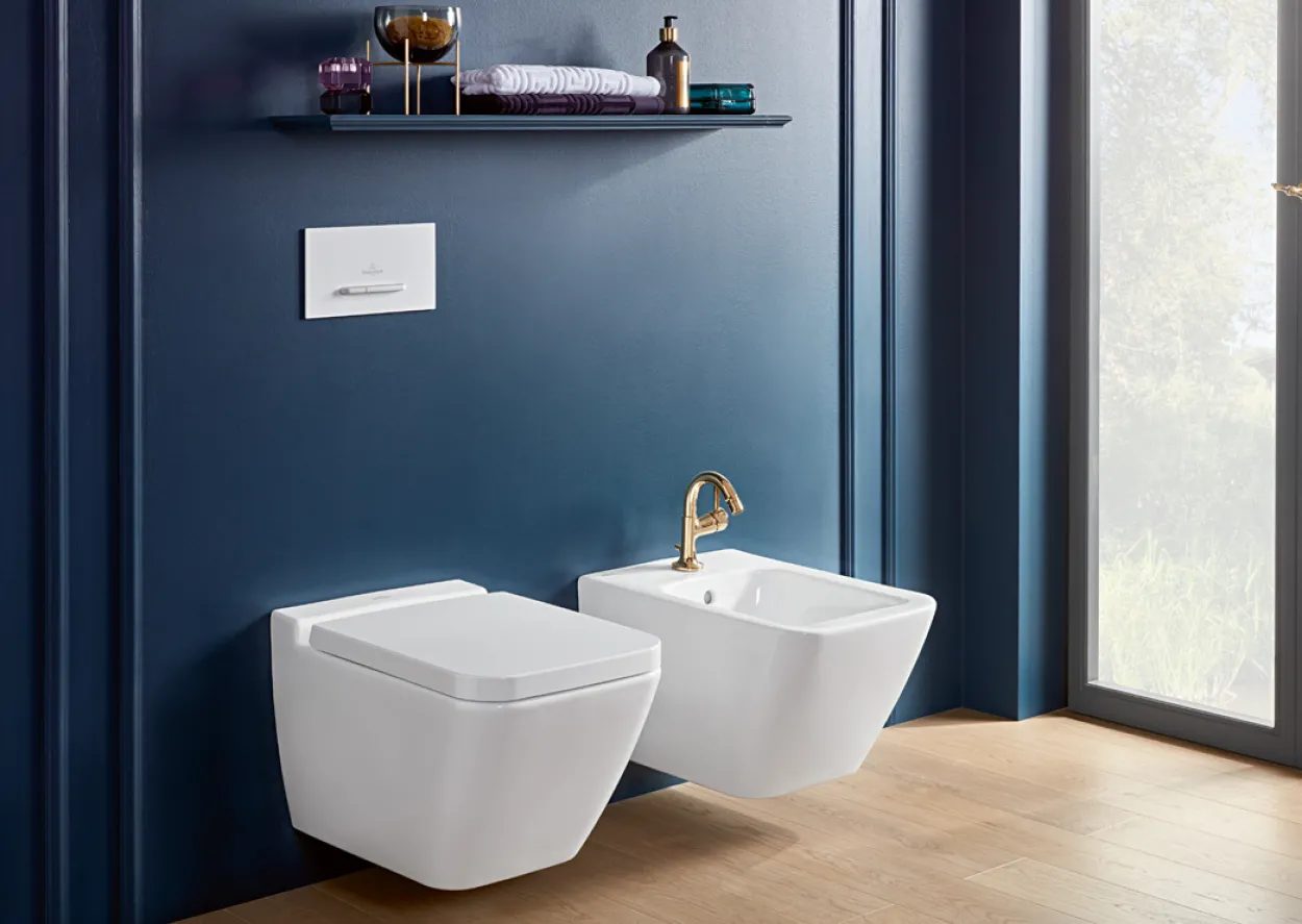 Villeroy & boch finion veggskål med åpen spylekant, hvit alpin ceramicplus
