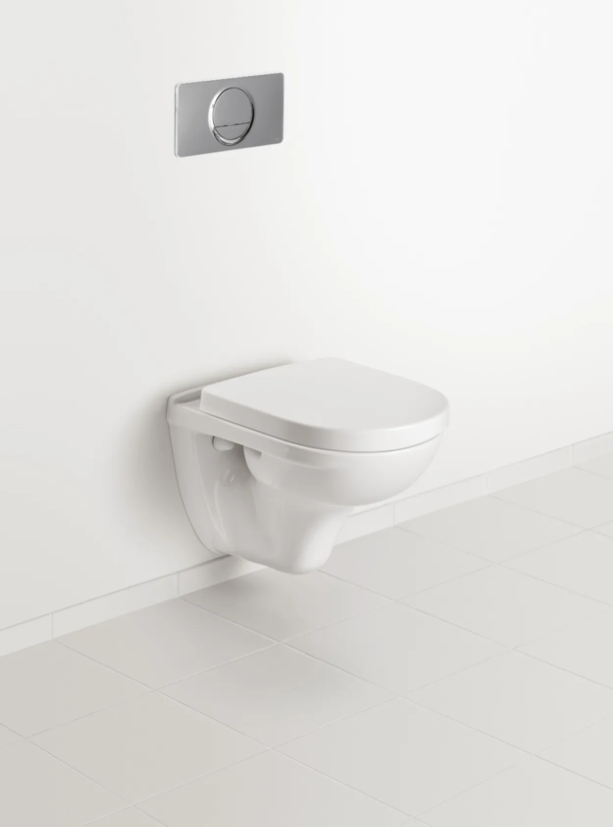 Villeroy & boch o.novo compact veggskål m/toalettsete, hvit alpin