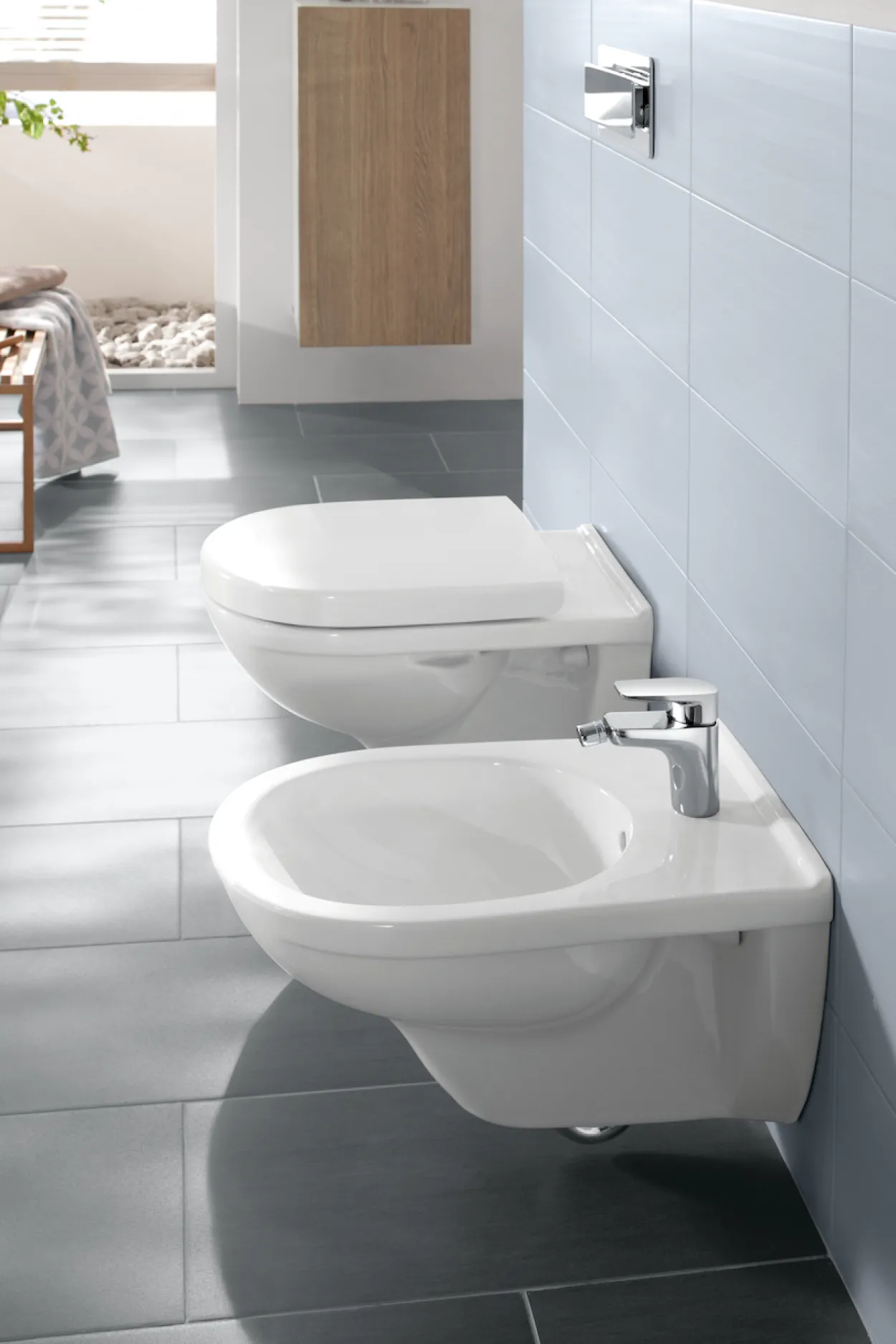 Villeroy & boch o.novo veggskål m/toalettsete hvit alpin