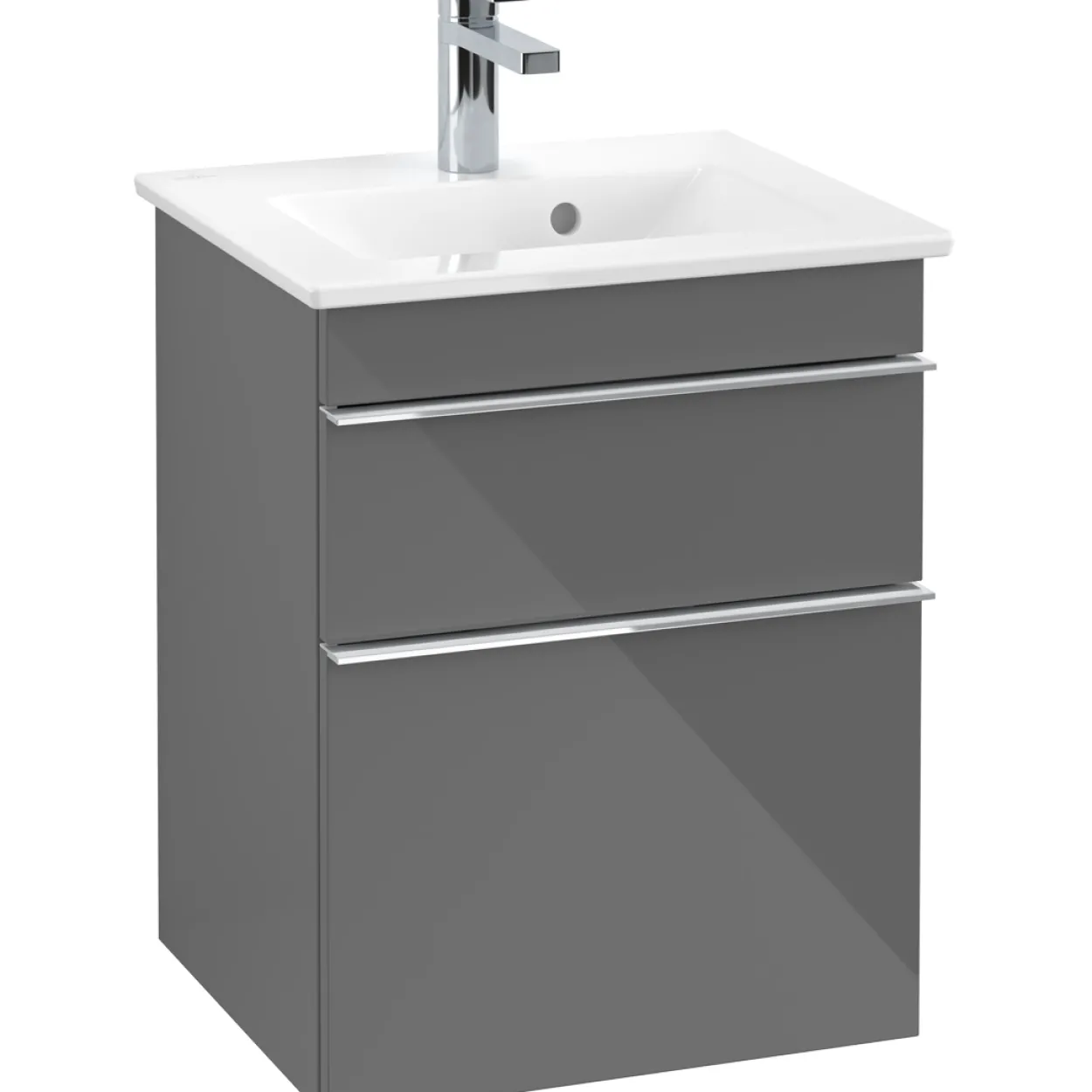 Villeroy & boch venticello servantskap grå høyglans m/2 skuffer, 466 x 590 x 400 mm