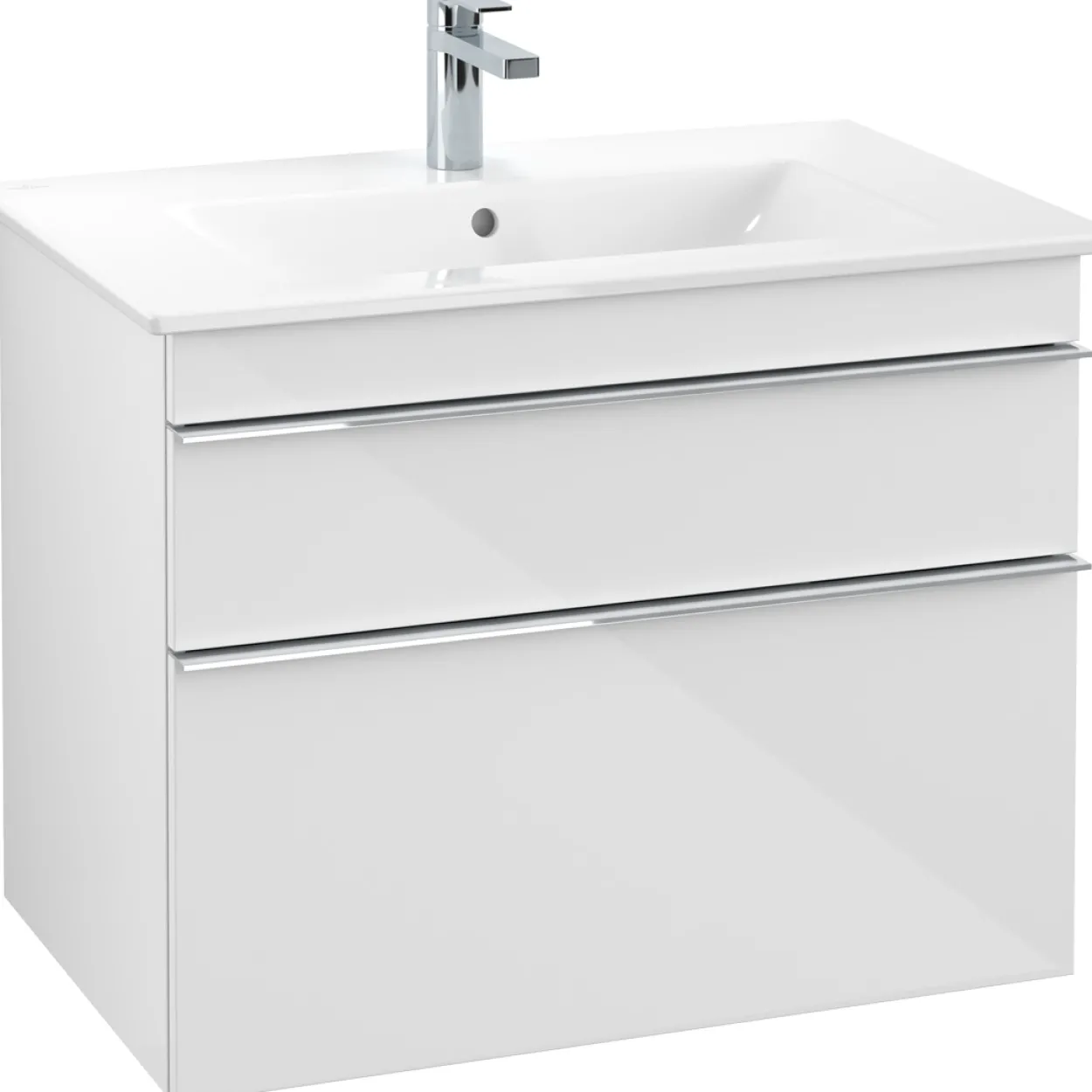 Villeroy & boch venticello servantskap hvit høyglans m/2 skuffer, 753 x 590 x 477 mm