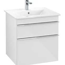 Villeroy & boch venticello servantskap hvit høyglans m/2 skuffer, 553 x 590 x 477 mm