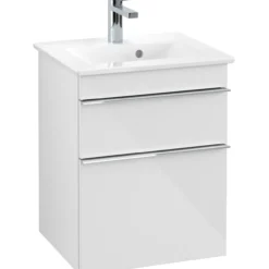 Villeroy & boch venticello servantskap hvit høyglans m/2 skuffer, 466 x 590 x 400 mm