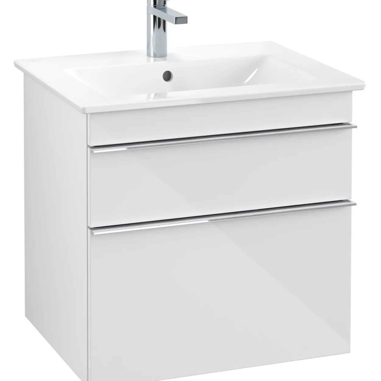 Villeroy & boch venticello servantskap hvit høyglans m/2 skuffer, 603 x 590 x 477 mm