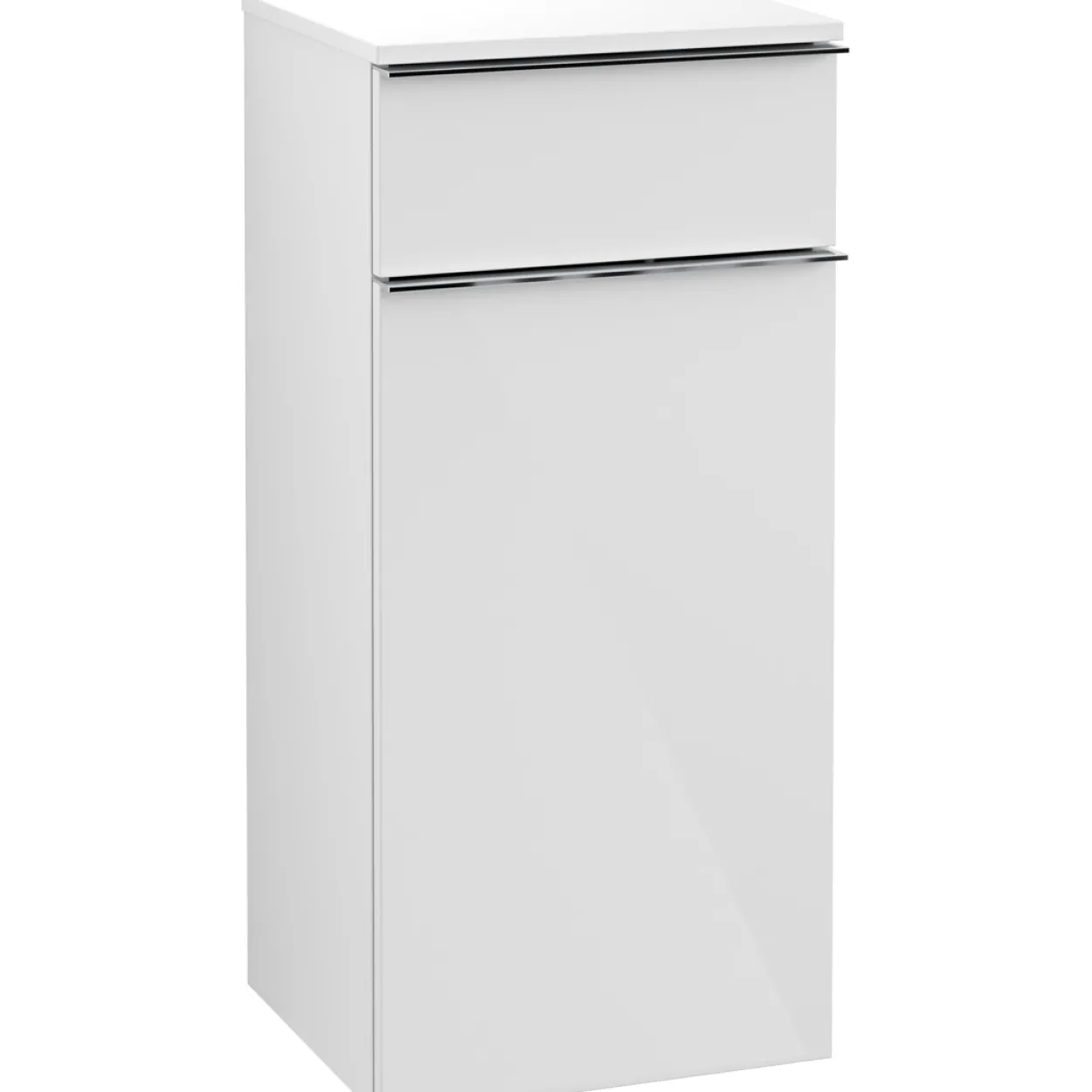 Villeroy & boch venticello sideskap høyre hvit høyglans m/1 dør & 1 skuff, 404 x 866 x 347 mm