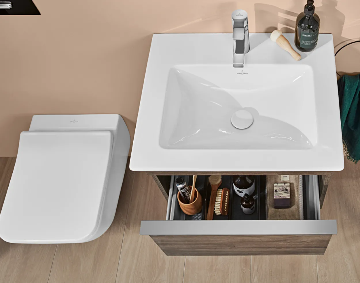 Villeroy & boch venticello slimseat toalettsete m/softclose lift-off og wrapover, hvit alpin