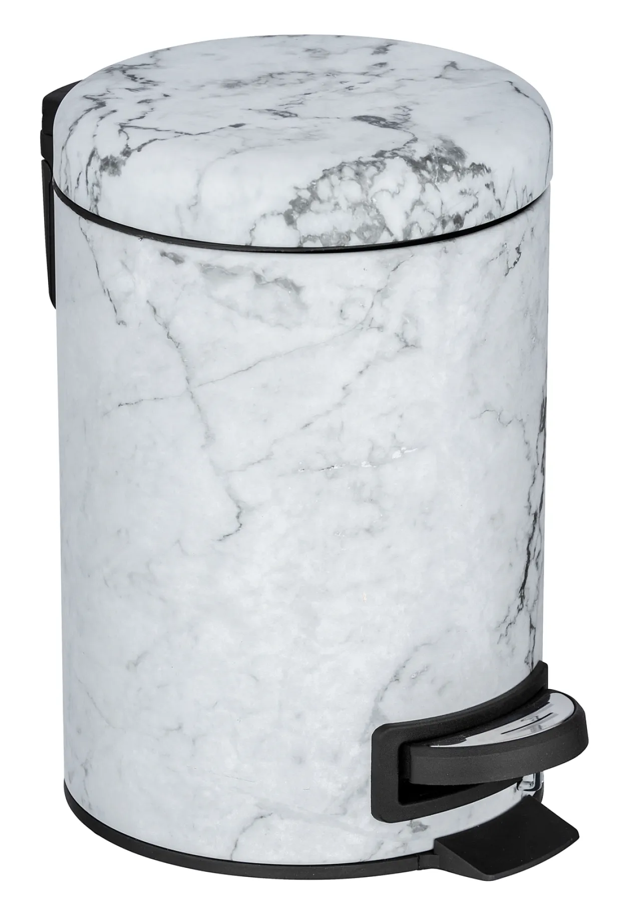 Wenko pedalbøtte 3 liter marmor hvit