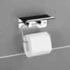 Wenko toalettpapirholder med hylle selvklebende krom
