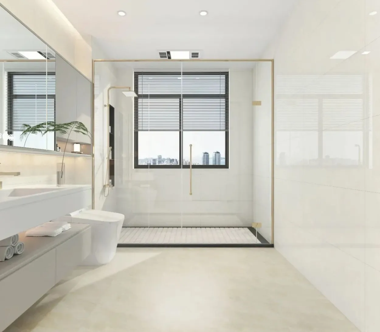 White glossy rectified 30x60 9,5mm